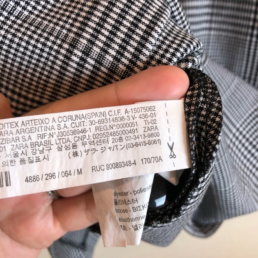 Nwot Zara Check Print Large Button Midi Skirt. - image 8